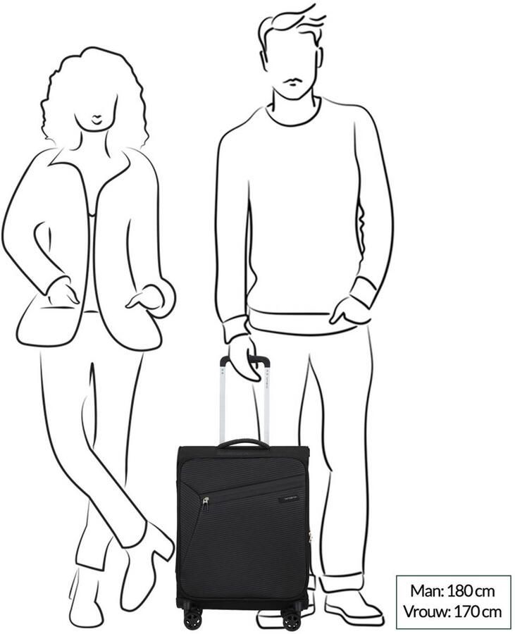 Samsonite Zachte bagage trolley LITEBEAM verschillende maten en kleuren Reiskoffer ruimbagage trolley volume uitbreiding bij M L