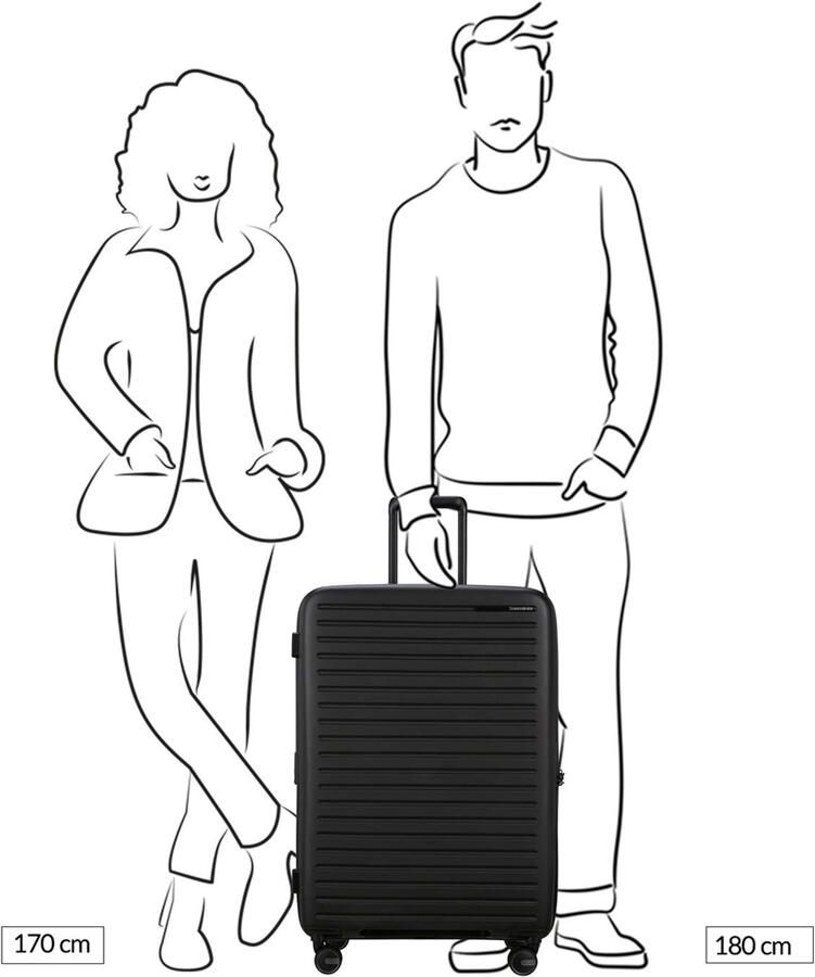 Samsonite Hardshell-trolley RESTACKD verschillende maten en kleuren Reiskoffer met TSA slot volume uitbreiding inpakzakken (Met opbergtas)