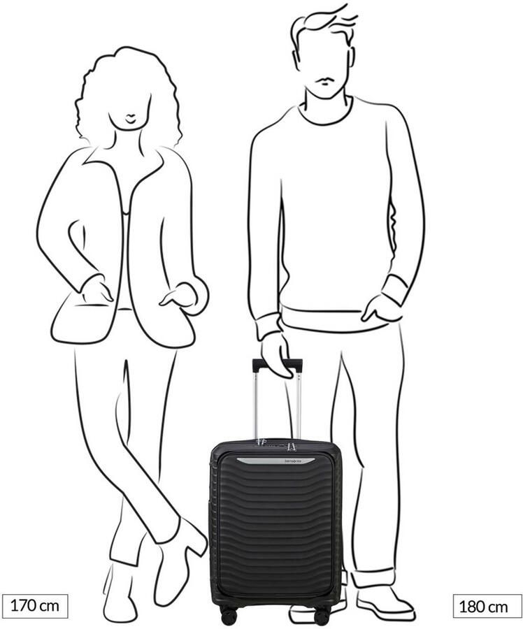 Samsonite Hardshell-trolley UPSCAPE 55 met voorvak Easy-access voorkant vak handbagage harde koffer TSA-cijferslot - Foto 2