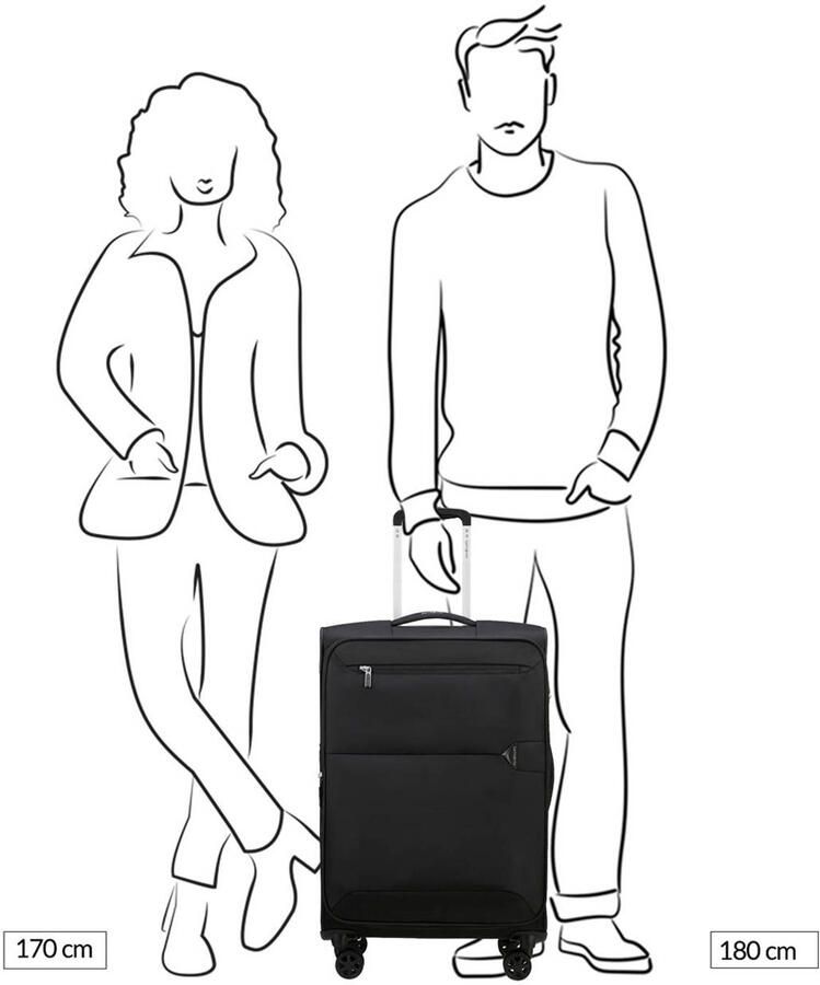 Samsonite Zachte bagage trolley URBIFY verschillende maten Koffer reisbagage zachte koffer volumevergroting