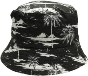 Sarlini bucket hat met all-over print zwart