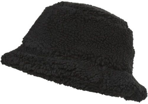 Sarlini bucket hat van teddystof zwart