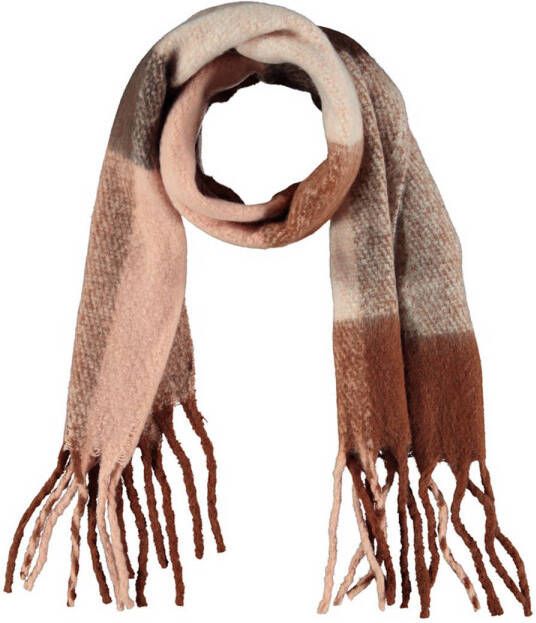 Sarlini geruite sjaal roze bruin