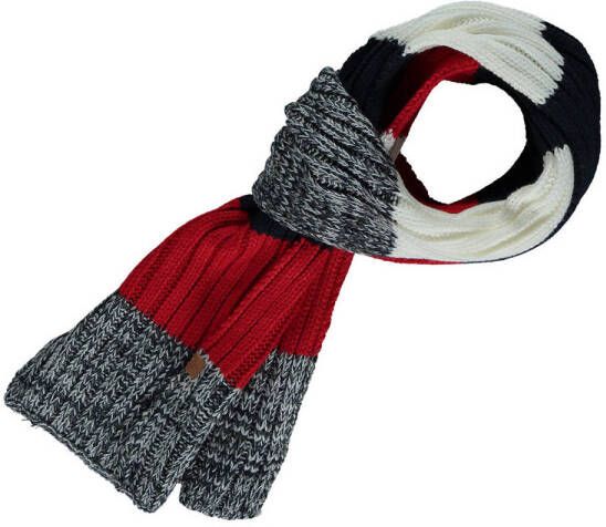 Sarlini gestreepte sjaal grijs rood Multi Jongens Polyacryl Streep