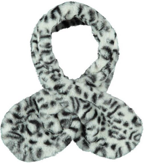 Sarlini imitatiebont sjaal met panterprint zand zwart Beige Panterprint 1-2 jaar