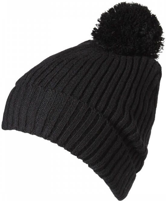 Sarlini muts met pompon zwart Meisjes Viscose Effen 2-4 jaar