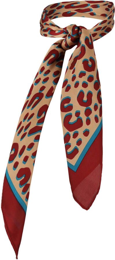 Sarlini bandana met panterprint donkerrood