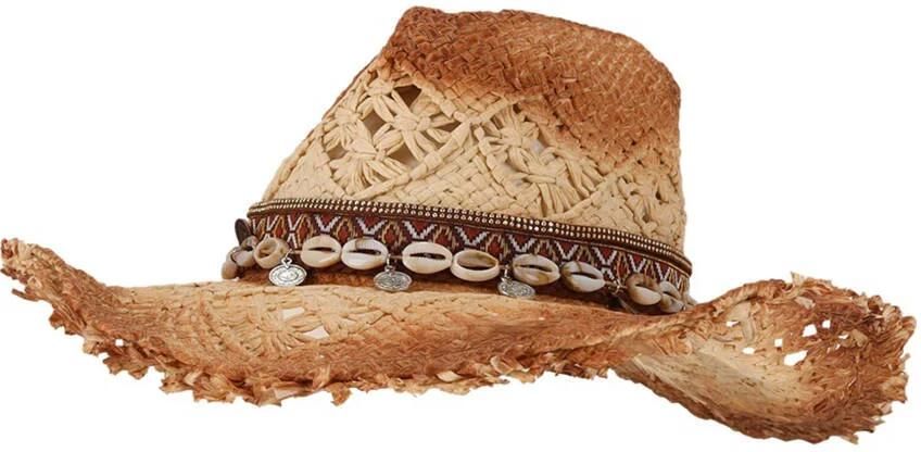 Sarlini crochet cowboyhoed naturel bruin