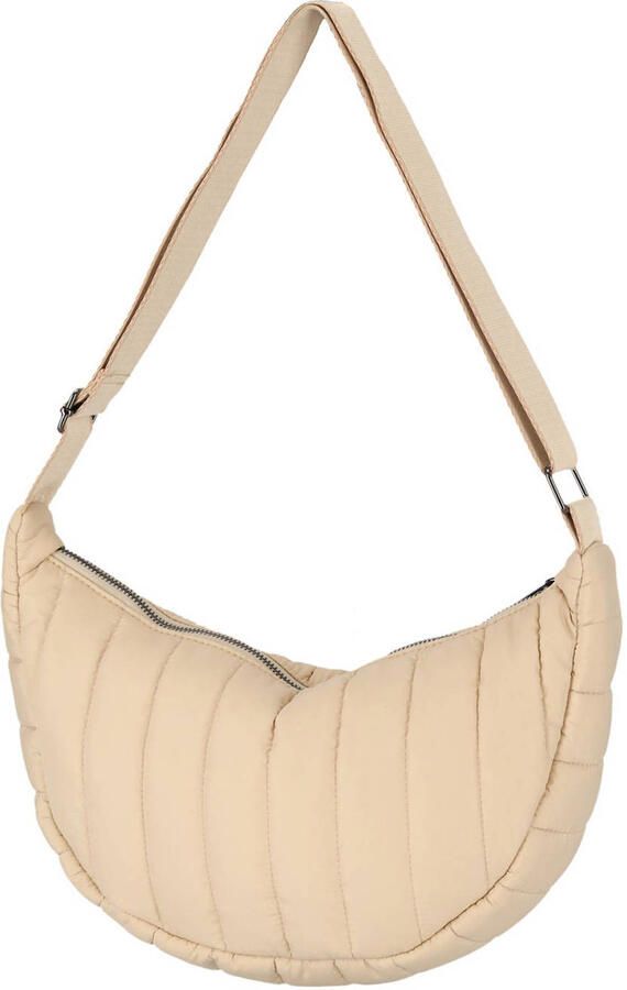 Sarlini doorgestikte crossbody tas beige