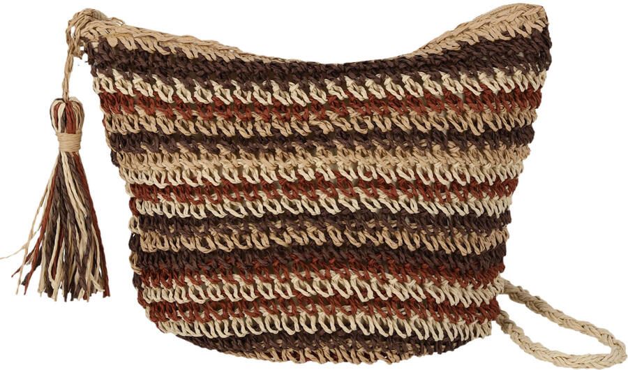 Sarlini raffia crossbody tas bruin