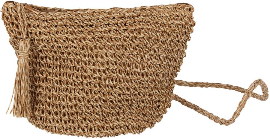 Sarlini raffia crossbody tas naturel