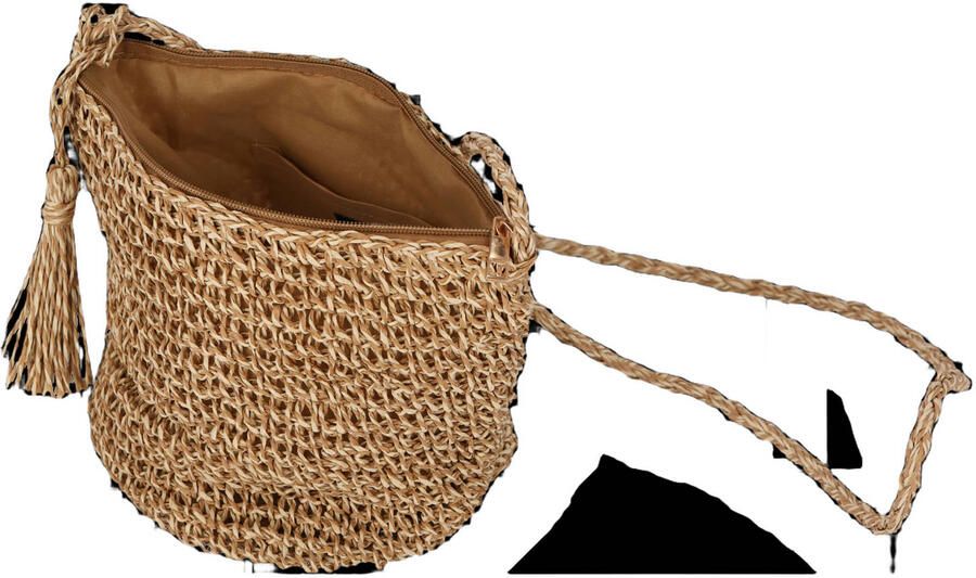 Sarlini raffia crossbody tas naturel - Foto 3