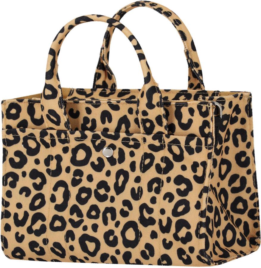 Sarlini shopper met panterprint zand