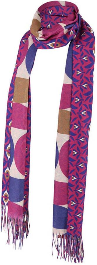 Sarlini sjaal met all-over print roze paars