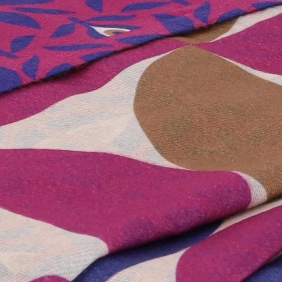 Sarlini sjaal met all-over print roze paars - Foto 2
