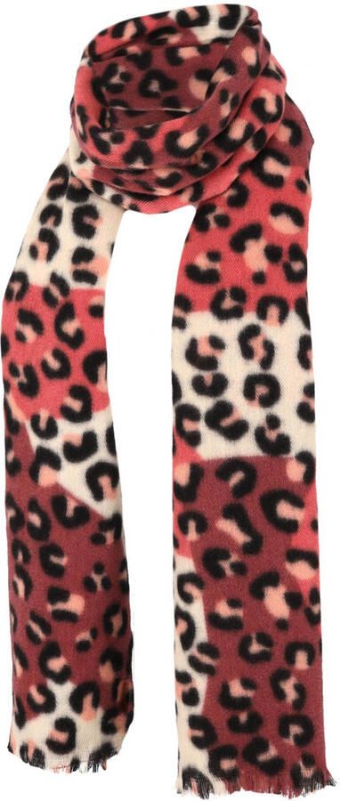 Sarlini sjaal met panterprint roze