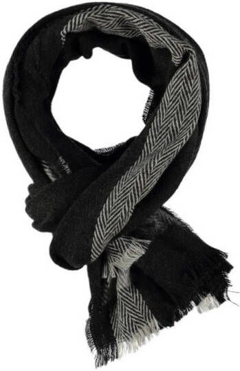 Sarlini sjaal met visgraatpatroon zwart