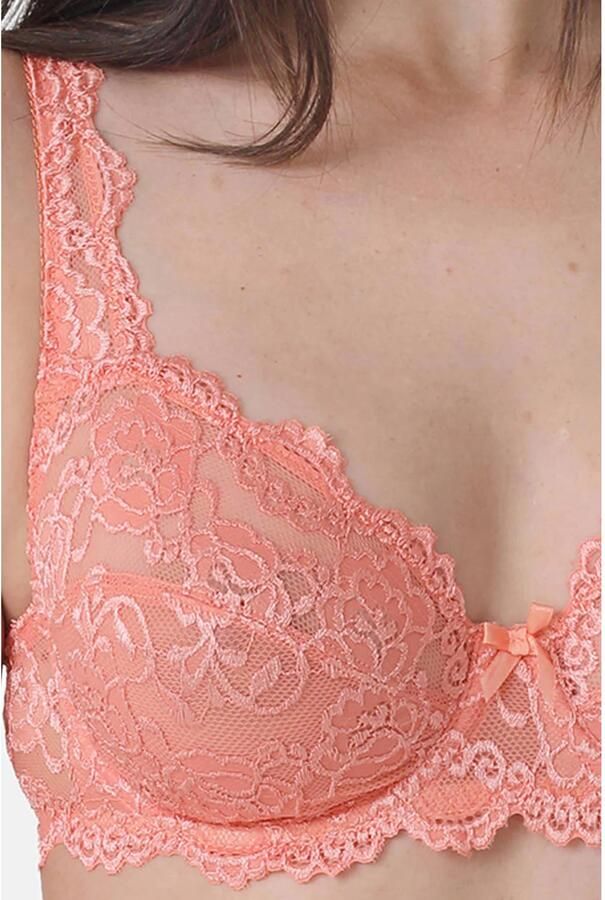 Sassa Mode niet-voorgevormde beugelbh Classic Lace zalmroze