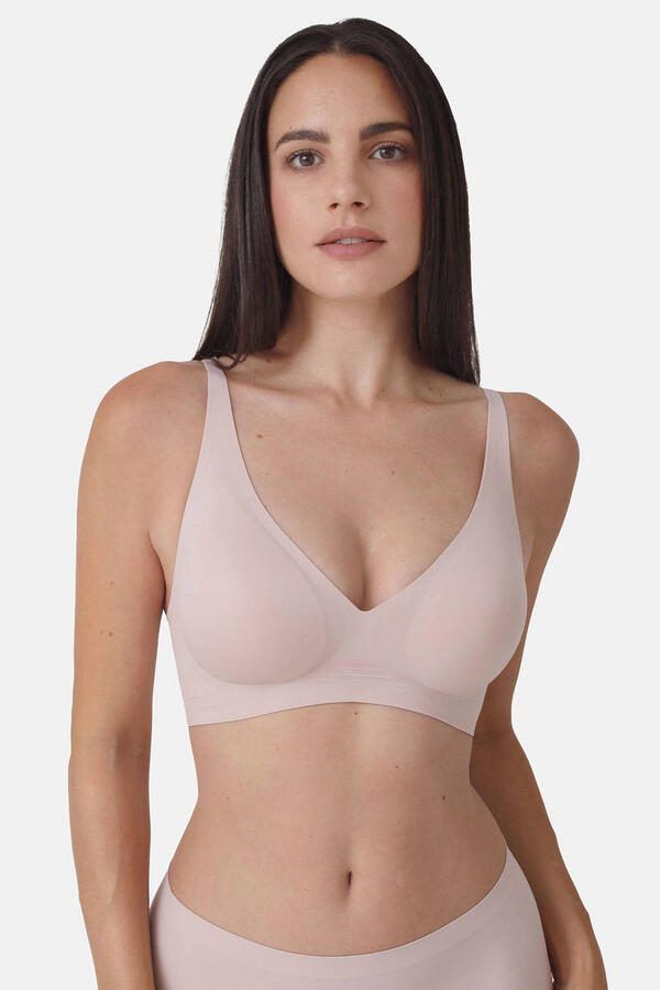 Sassa Mode seamless voorgevormde bh zonder beugel Bonded Micro lichtbeige
