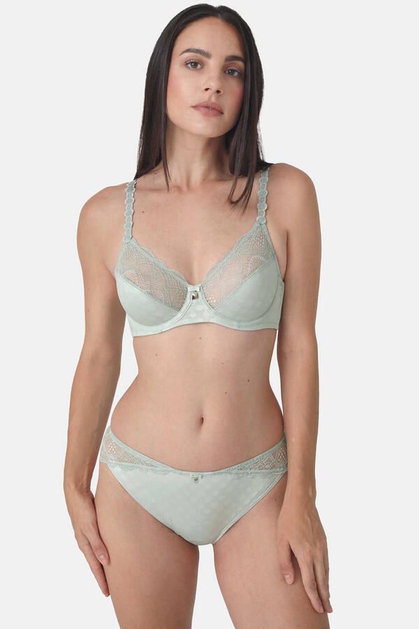 Sassa Mode slip Dot & Blossom lichtgroen