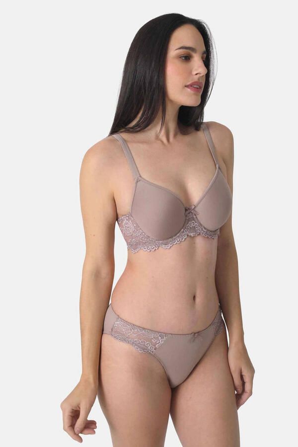 Sassa Mode voorgevormde T-shirt-bh met beugel taupe
