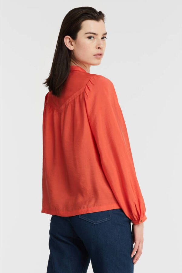 Scotch & Soda blouse met ruches rood
