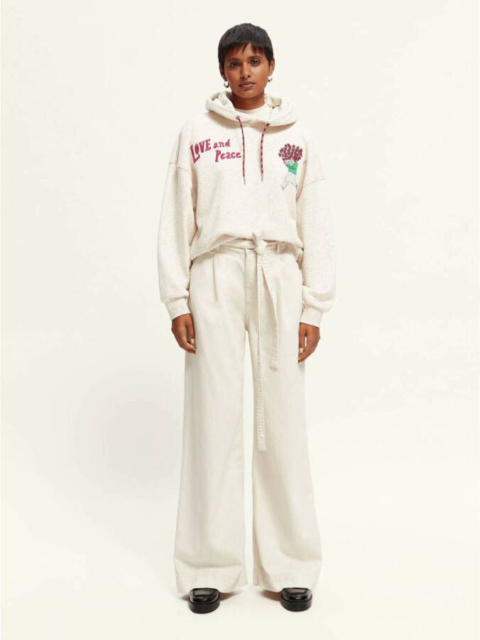 Scotch & Soda high waist wide leg jeans The Shore wide denim chino — Life Cycle ecru