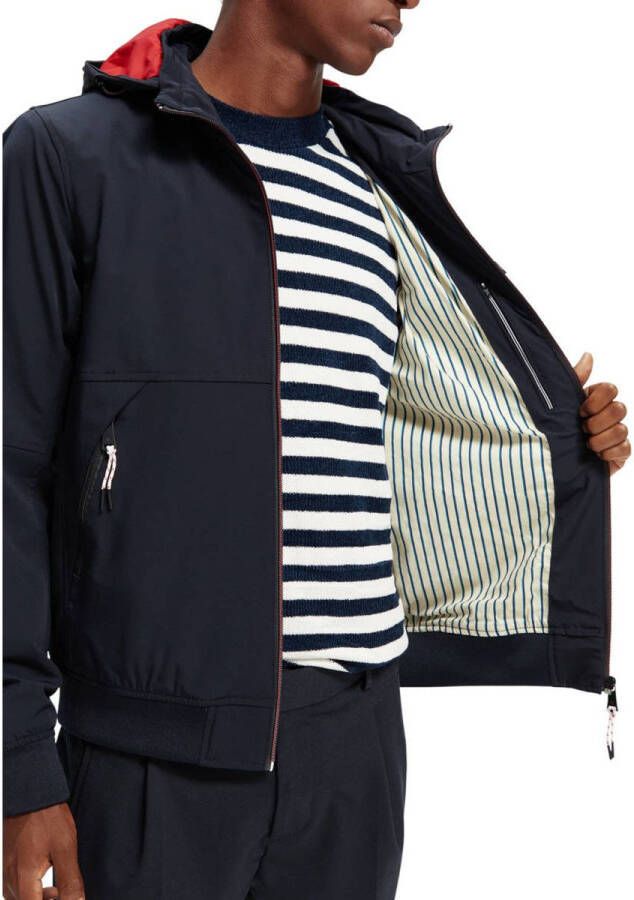 SCOTCH & SODA Heren Jassen Stretch Nylon Hooded Jacket Donkerblauw