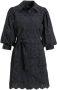 Scotch & Soda Zwarte Mini Jurk Puff Sleeve Cotton Midi Dress - Thumbnail 2