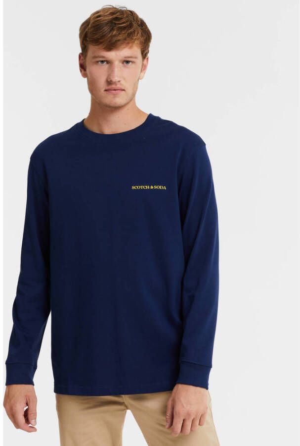 SCOTCH & SODA Heren Truien & Vesten Unisex Long-sleeved Tee Blauw