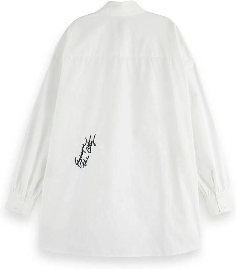 Scotch & Soda Geborduurde Poplin Blouse Lange Mouw White Dames - Foto 2
