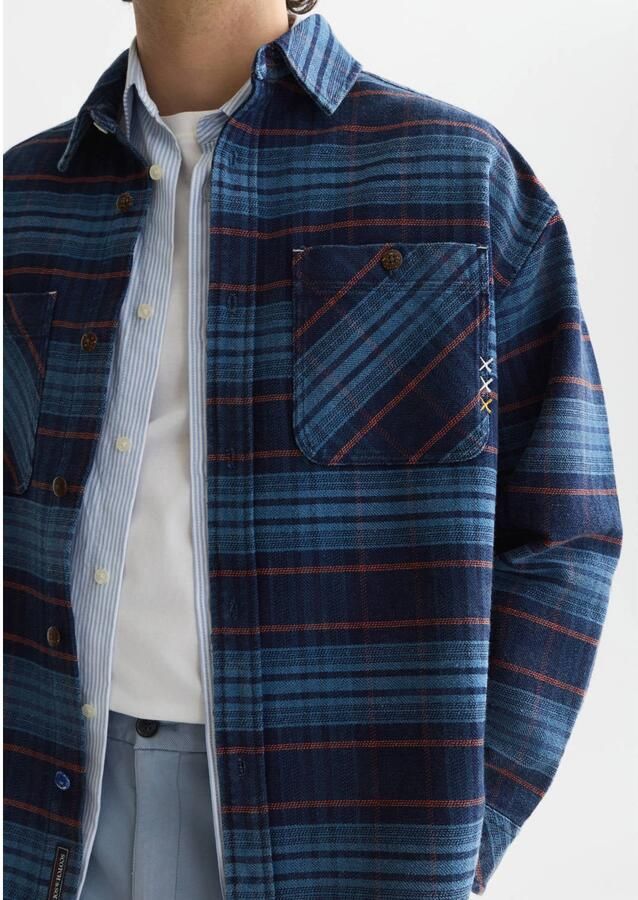 Scotch & Soda denim loose fit geruit overshirt fiesta - Foto 2