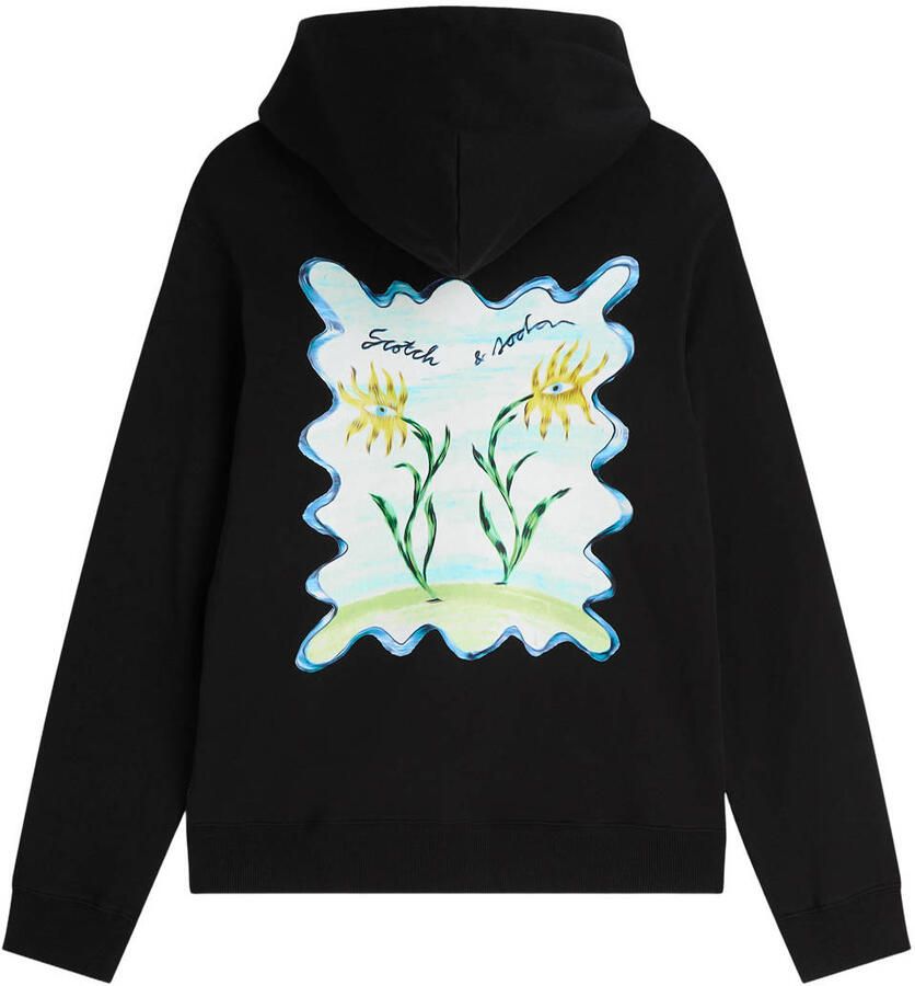 Scotch & Soda regular fit hoodie met backprint zwart - Foto 2