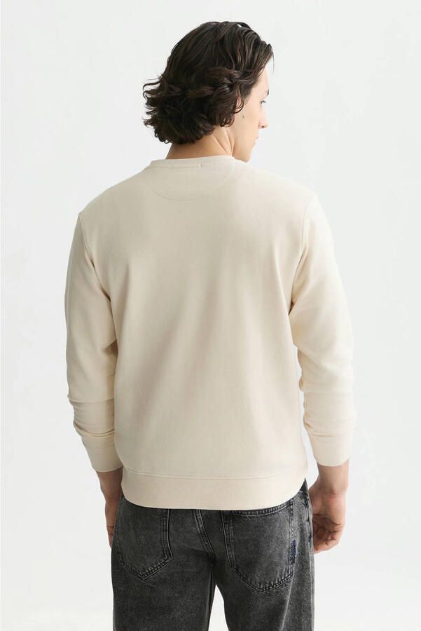 Scotch & Soda katoenen regular fit sweater met print ecru - Foto 2