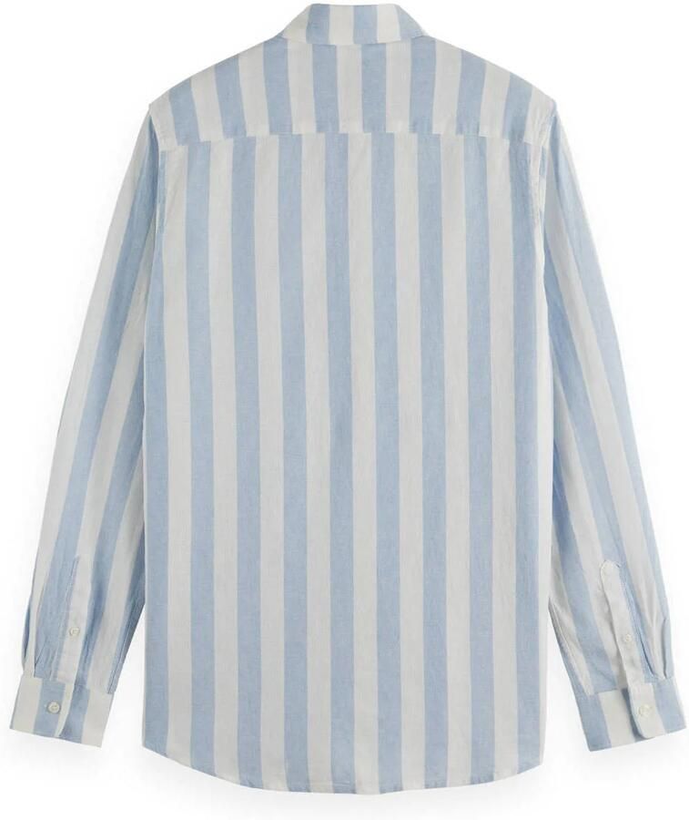 Scotch & Soda Overhemd Lange Mouw Scotch & Soda Linnen Blend Overhemd Streep Lichtblauw - Foto 5