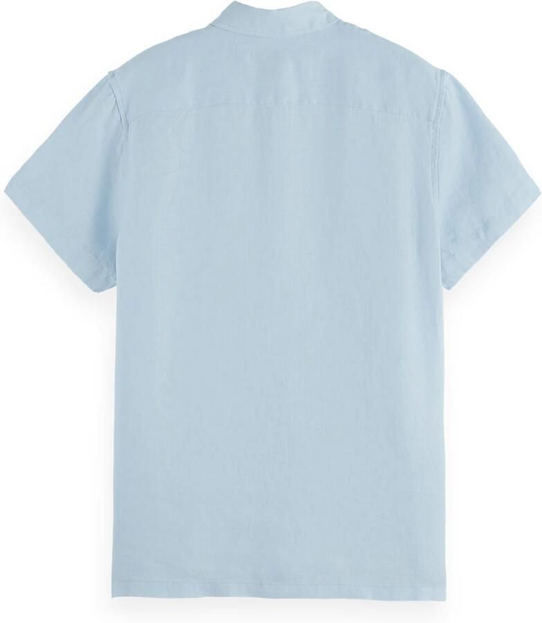 SCOTCH & SODA Heren Overhemden Short-sleeved Regular Fit Linen Shirt Lichtblauw - Foto 5