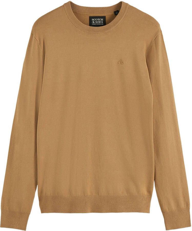 SCOTCH & SODA Heren Truien & Vesten Viscose Pullover Crewneck Camel