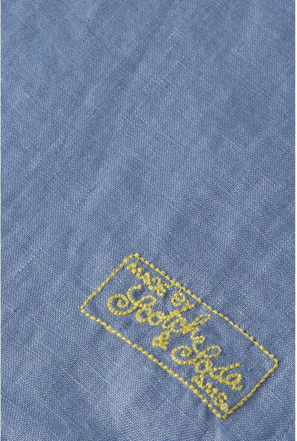Scotch & Soda regular casual overhemd met linnen blauw - Foto 2