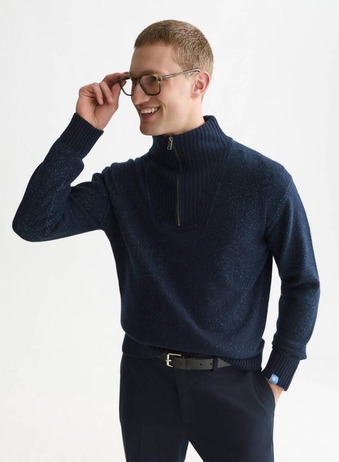 Scotch & Soda Regular Fit gebreide pullover met schipperskraag