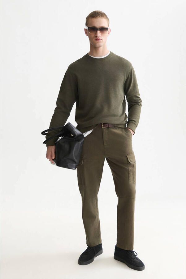Scotch & Soda regular fit gemêleerde sweater donkergroen - Foto 3