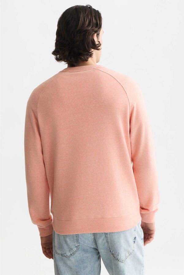 Scotch & Soda regular fit gemêleerde sweater met borduursels zalm - Foto 3