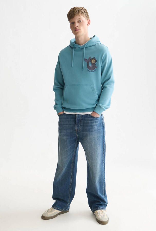 Scotch & Soda regular fit hoodie met backprint blauw - Foto 3