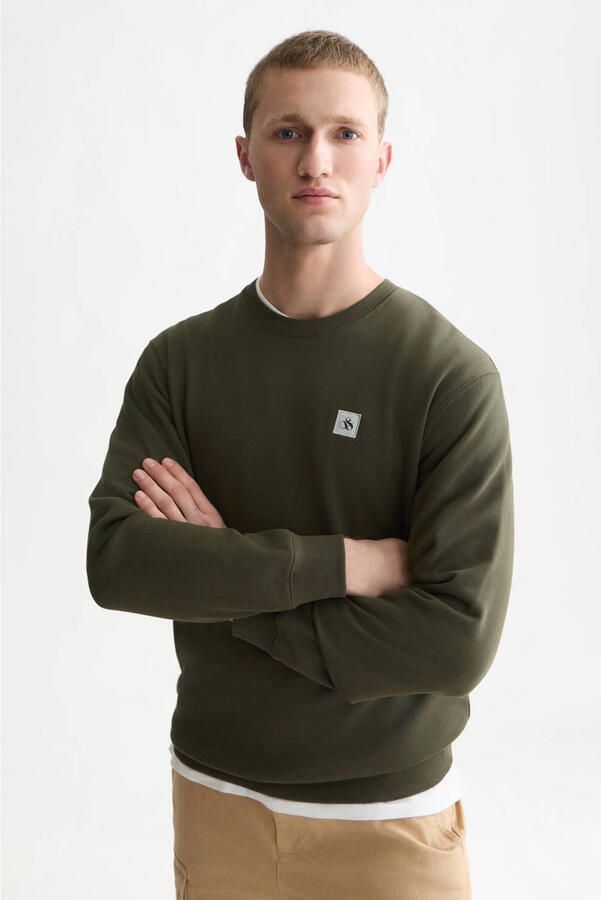 Scotch & Soda regular fit sweater donkergroen
