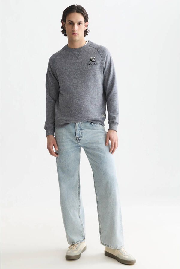 Scotch & Soda regular fit sweater met borduursels donkerblauw - Foto 3