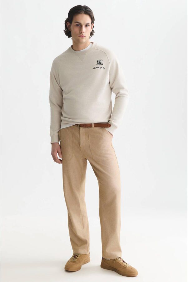 Scotch & Soda regular fit sweater met borduursels gebroken wit - Foto 3