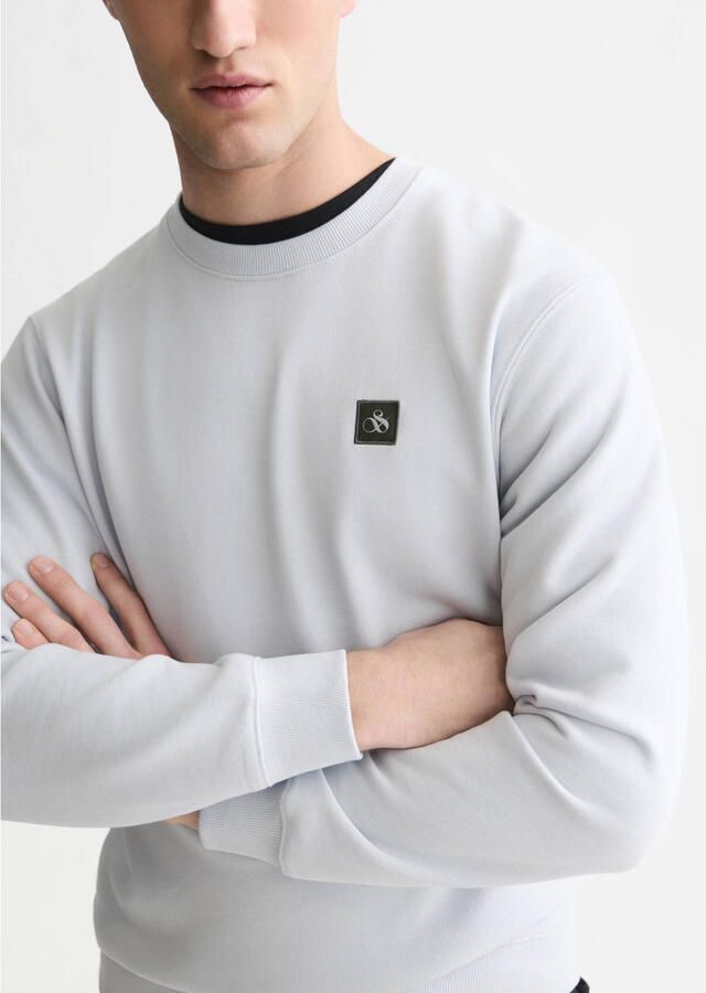 Scotch & Soda regular fit sweater met logo lichtgrijs - Foto 2