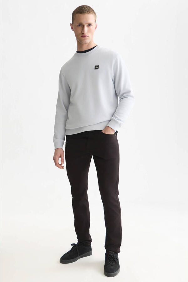Scotch & Soda regular fit sweater met logo lichtgrijs - Foto 3