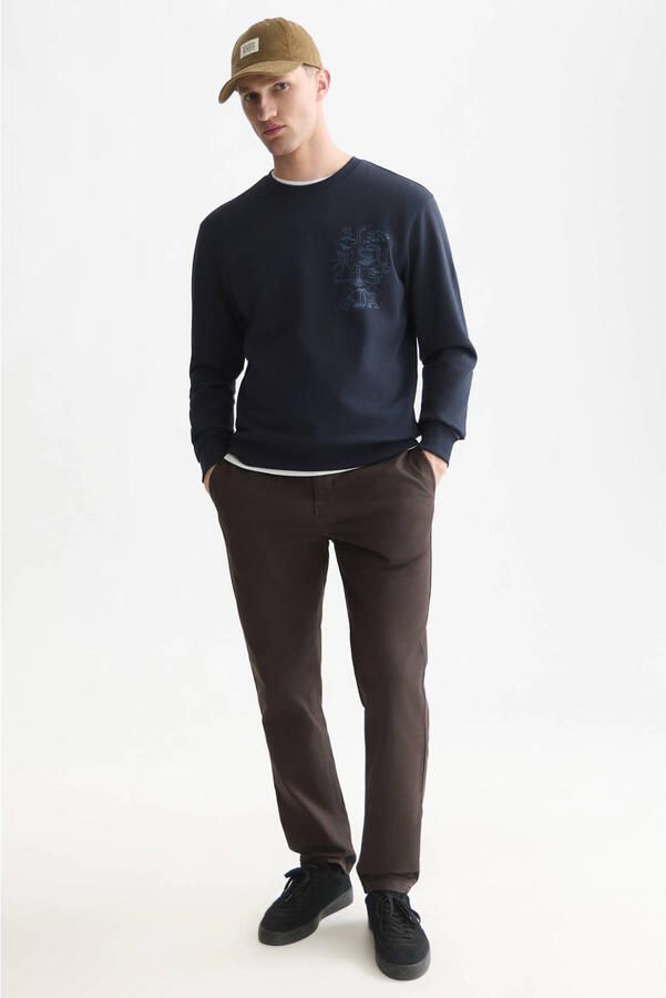 Scotch & Soda regular fit sweater met print donkerblauw - Foto 2
