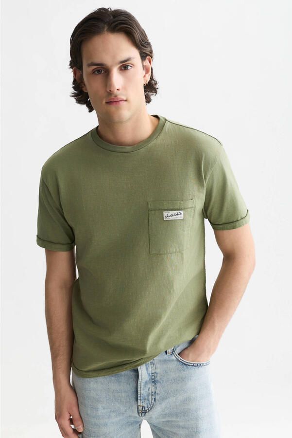 Scotch & Soda regular fit T-shirt olijfgroen
