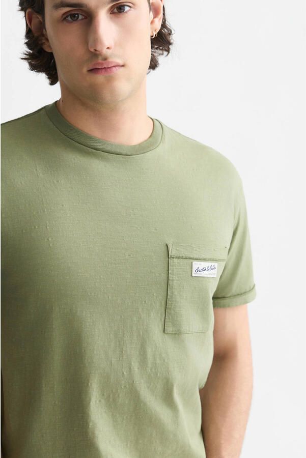 Scotch & Soda regular fit T-shirt olijfgroen - Foto 3